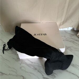 JustFab Women's Elegant Black Over-the-Knee Boots